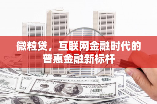 平川微粒贷，互联网金融时代的普惠金融新标杆