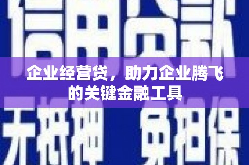 平川企业经营贷，助力企业腾飞的关键金融工具