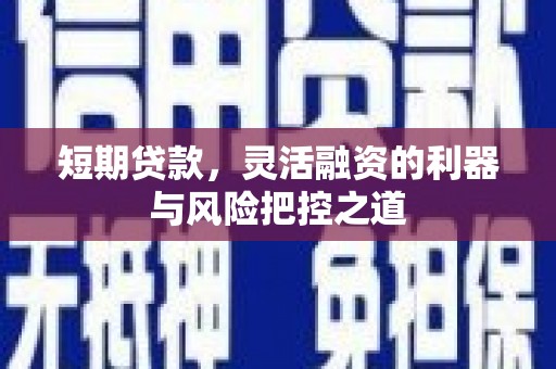 平川短期贷款，灵活融资的利器与风险把控之道