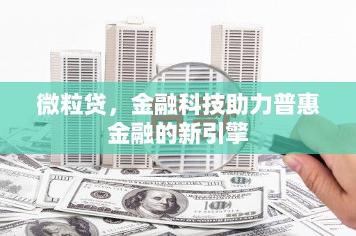 平川微粒贷，金融科技助力普惠金融的新引擎