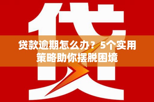 平川贷款逾期怎么办？5个实用策略助你摆脱困境