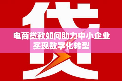 平川电商贷款如何助力中小企业实现数字化转型