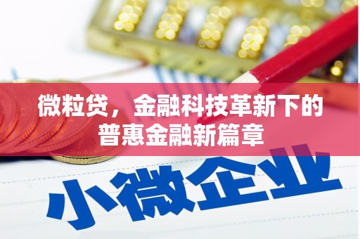平川微粒贷，金融科技革新下的普惠金融新篇章