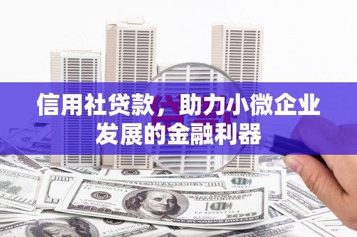平川信用社贷款，助力小微企业发展的金融利器