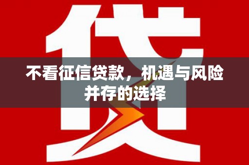 平川不看征信贷款，机遇与风险并存的选择
